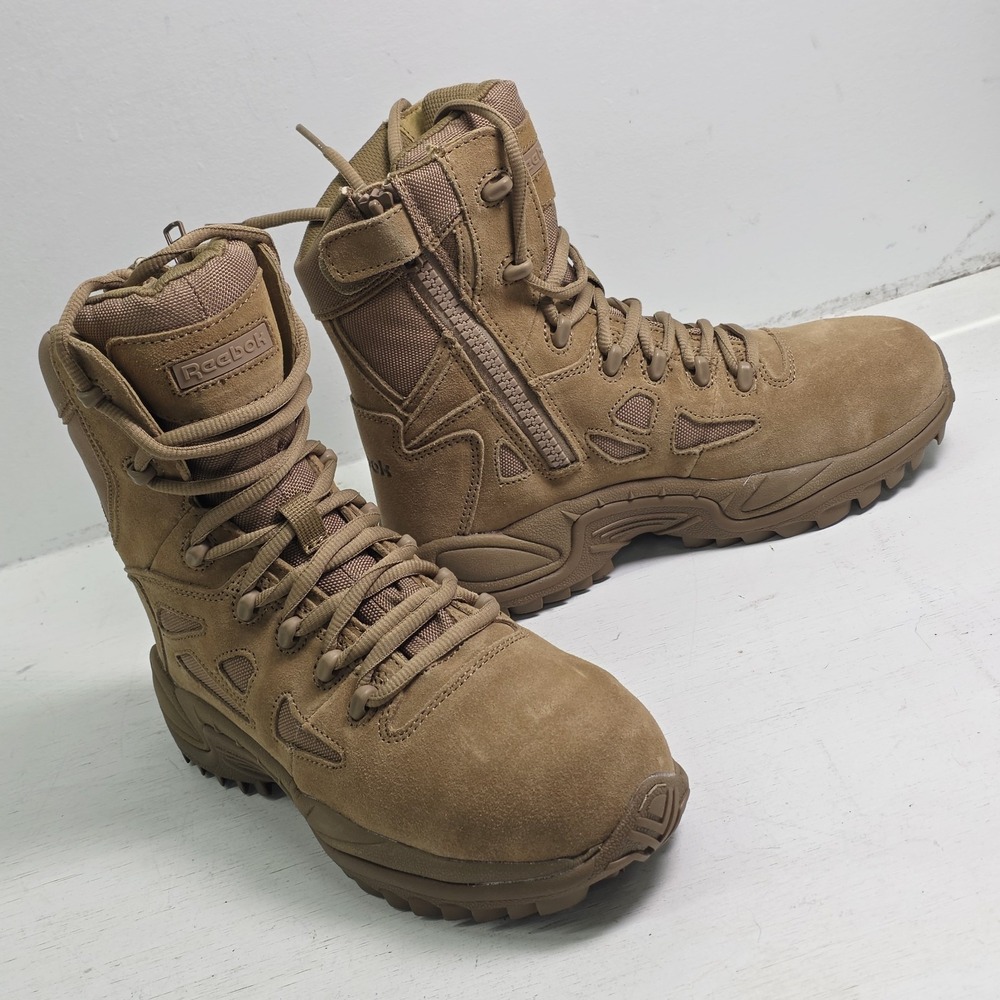 Reebok 8" Rapid Response RB Tactical Boot Coyote Side Zip Comp Toe 8" Sz 7 M - Picture 6 of 13